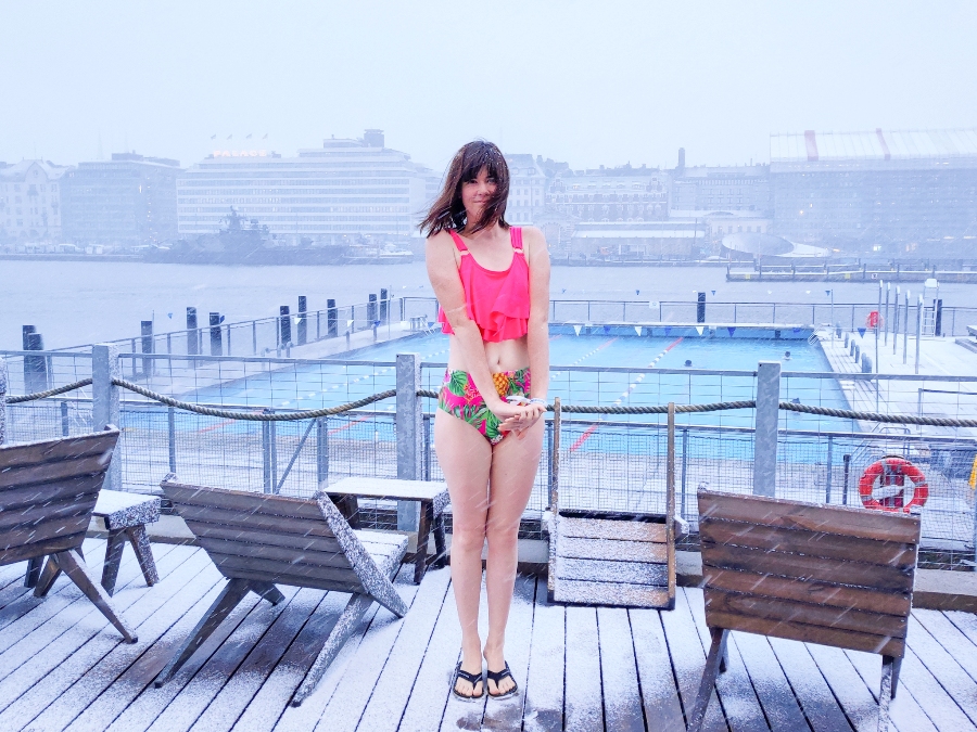 Helsinki zimą - Allas Sea Pool